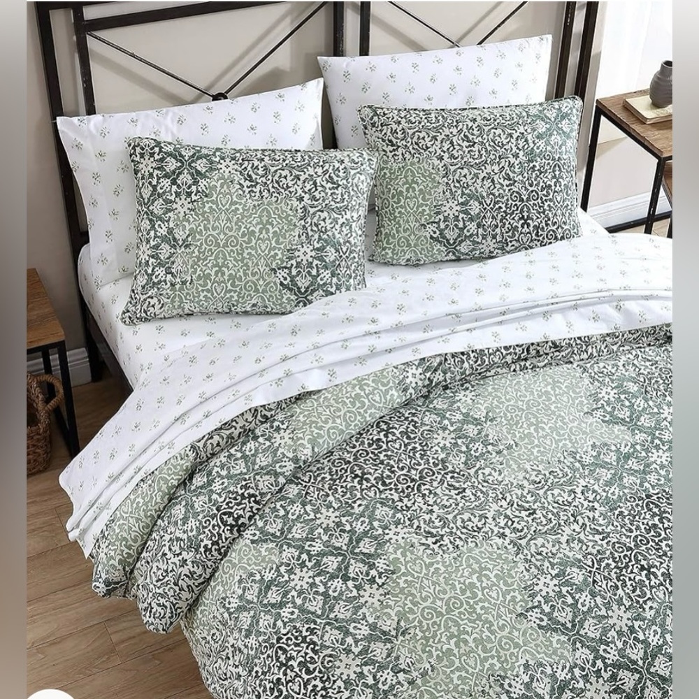 Stone Cottage Abingdon Green Duvet Set Queen New - Picture 3 of 10